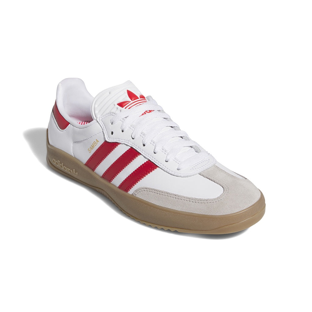 Adidas x Lucas Puig | Puig Samba Unisex Skate Shoes. White/Scarlet Red/Gum4