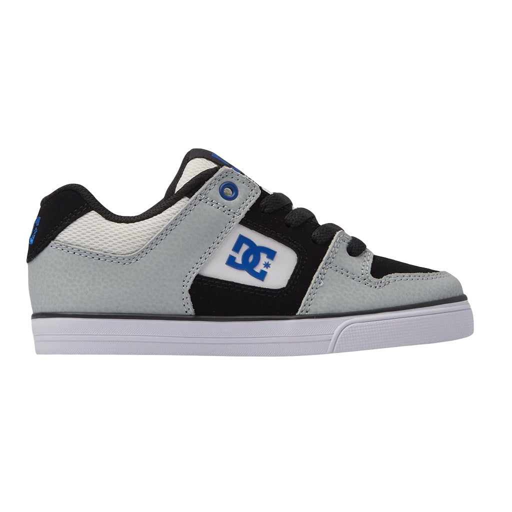 DC | Boys / Youth Pure Skate Shoes. White / Blue / Grey