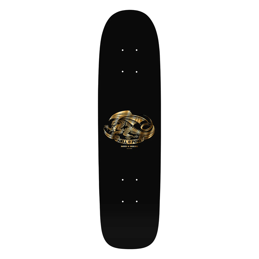 Powell Peralta x Bones Brigade x Rodney Mullen | Chess Board and Crown Series 16 Shape 202 Reissue Skateboard Deck. Black-Gold Foil / 7.4" x 27.68"