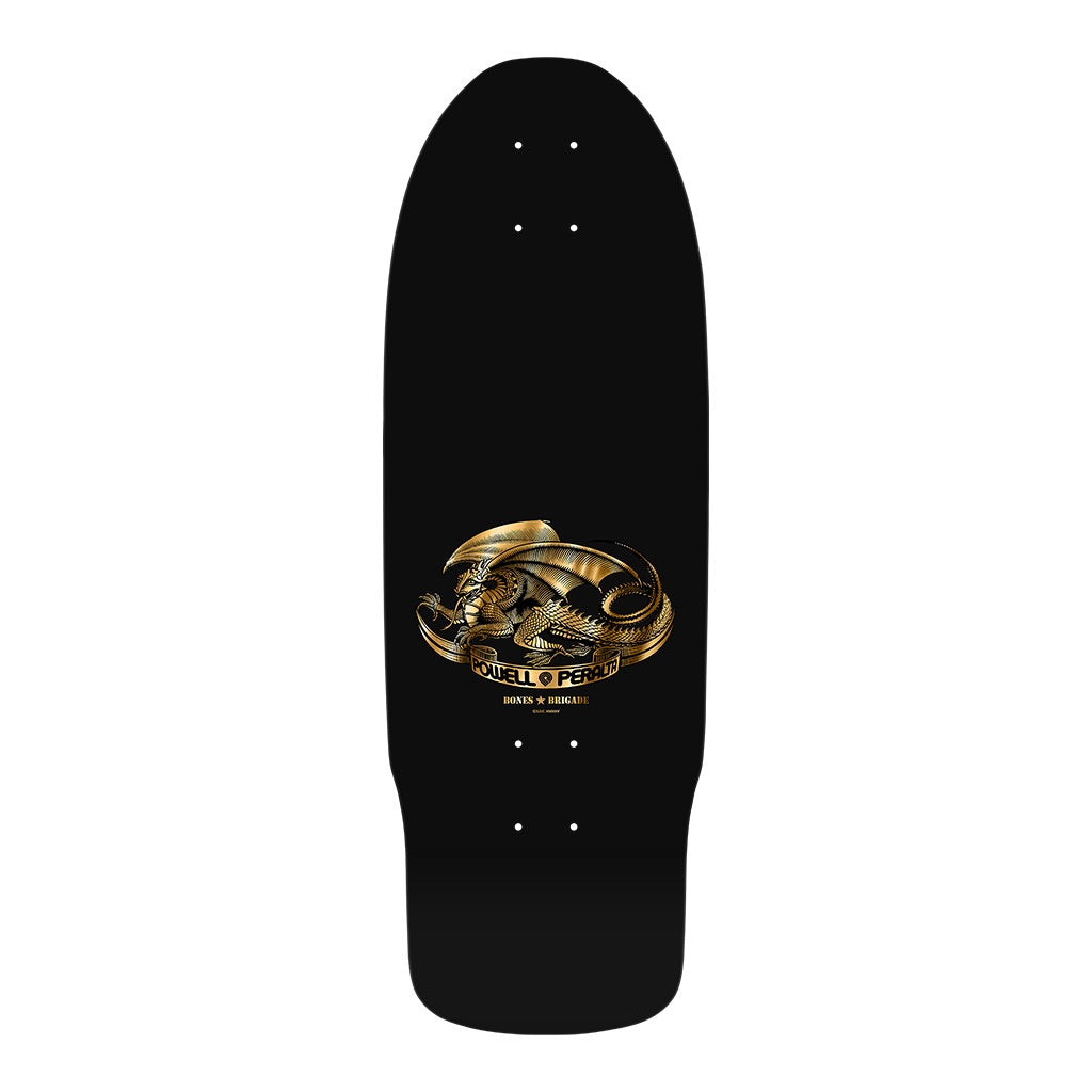 Powell Peralta x Bones Brigade x Steve Caballero | Original Dragon Series 16 Shape 173 Reissue Skateboard Deck. Black-Gold Foil / 10.09" x 29.69"