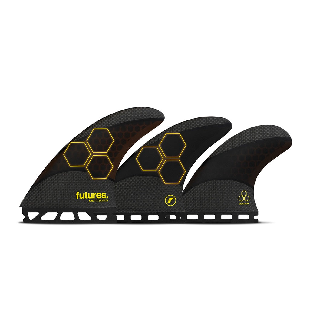 Futures x Al Merrick | AM2 Techflex Large 5 Fin Set. Black/Orange