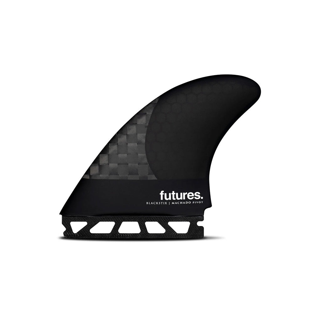 Futures x Rob Machado | RM Pivot V2 Blackstix Large Tri Fin Set. Black/Multi Swirl