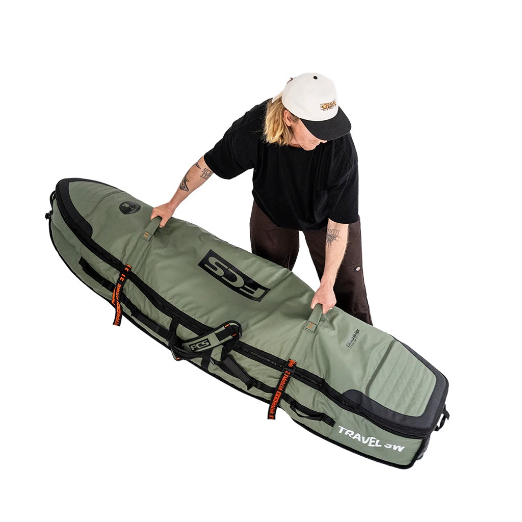 FCS | 6'7" GO-Light Travel 3 Shortboard / Fish Wheelie Triple Surfboard Cover