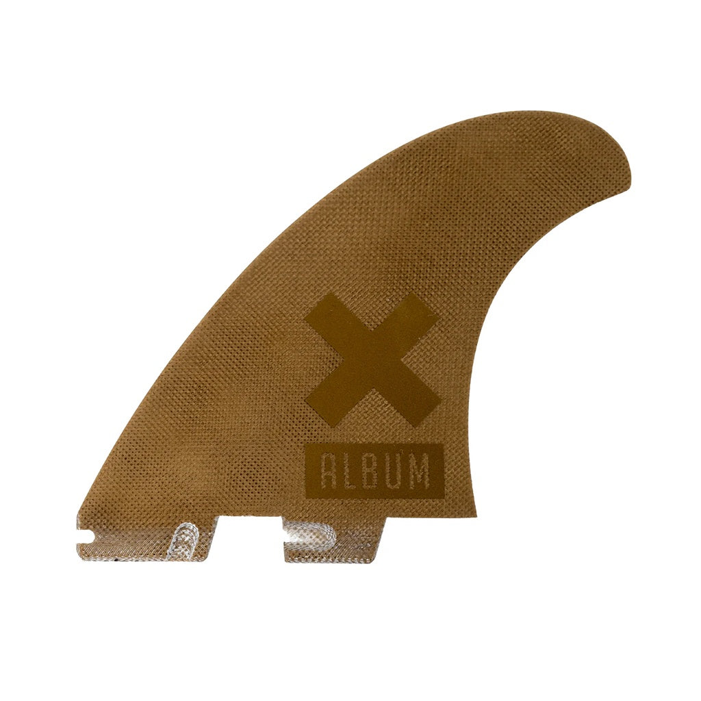 FCS2 x Matt Parker | Album Surfboards PG Small-Medium Twin + Stabiliser Tri Fin Set. White / Gold