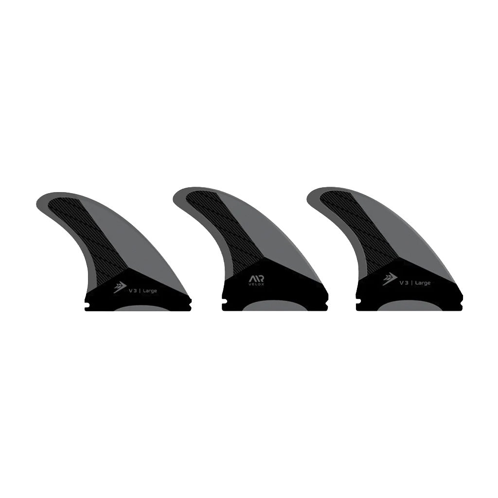 Firewire | Velox V3 Large Tri Fin Set. Charcoal / Carbon