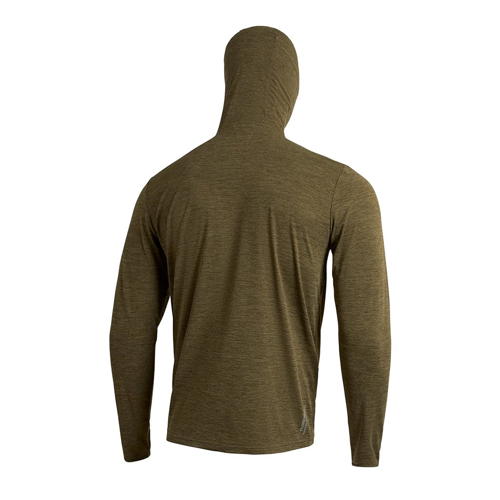 Florence Marine X | FMX Airtex Balaclava Long Sleeve Hooded UPF30+ Utility Shirt. Heather Burnt Olive