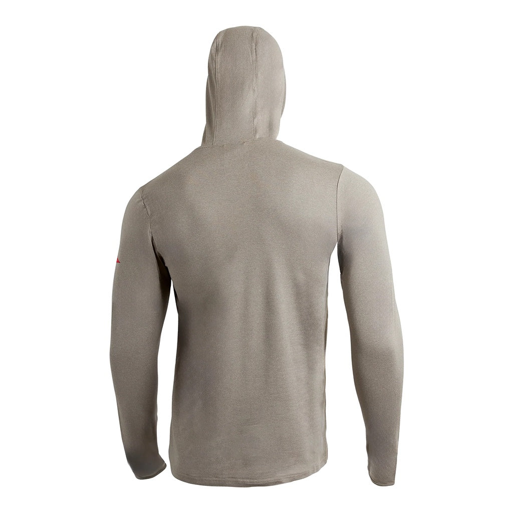 Florence Marine X | FMX Sun Pro Long Sleeve Hooded Max UPF50+ Surf Shirt. Heather Vintage Khaki