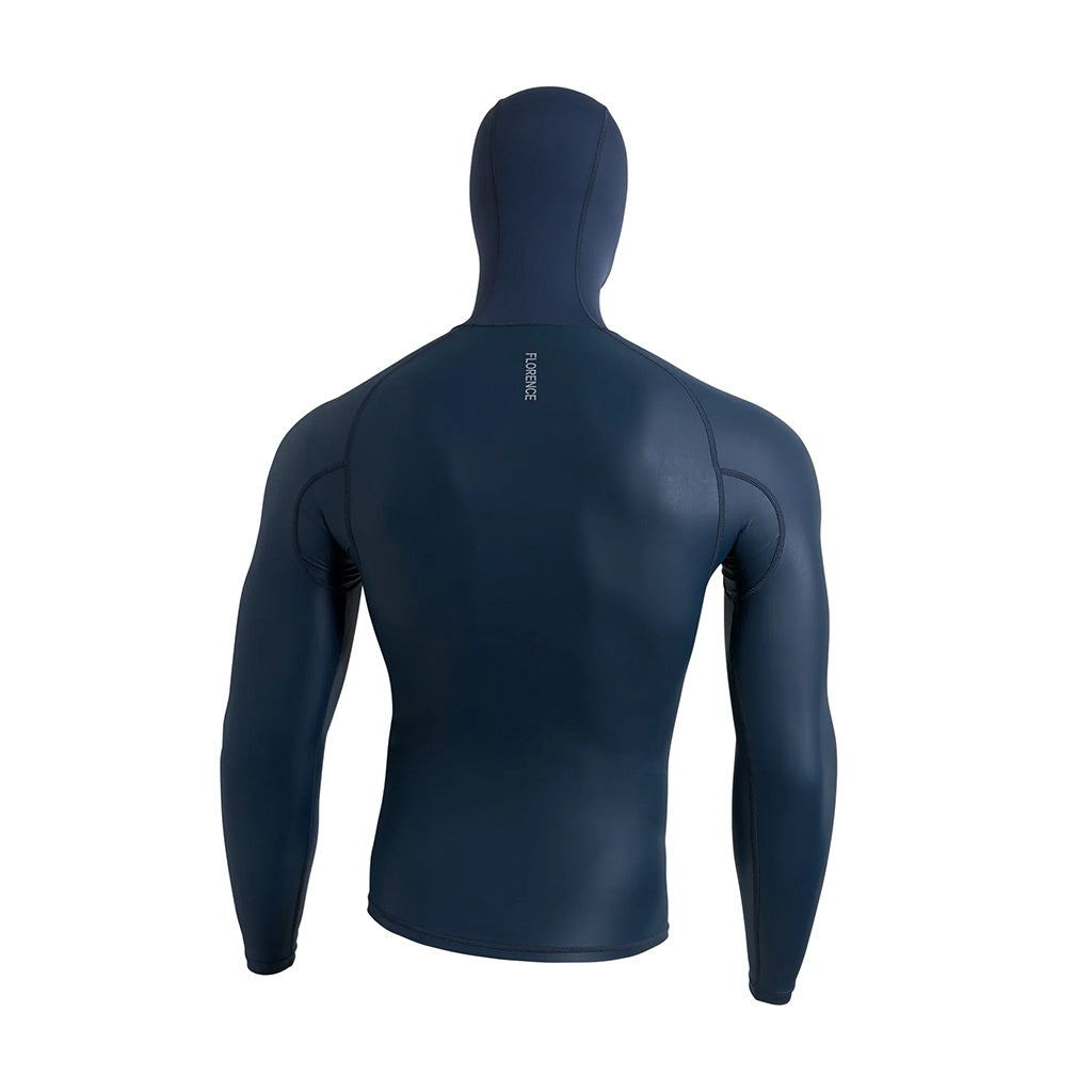 Florence Marine X | FMX Windshield UPF50+ Long Sleeve Hooded Rashguard. Dark Navy