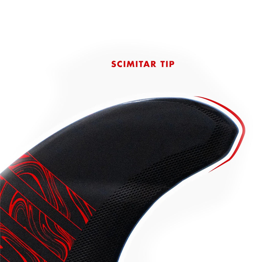 Futures | Alpha Reverse 3/2 Twin + 1 Tri Fin Set. Carbon / Red