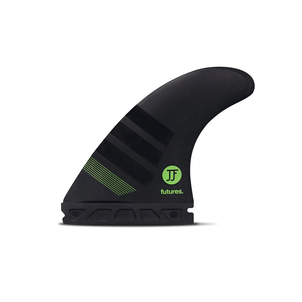Futures x John John Florence | JJF Alpha Medium Tri Fin Set. Carbon/Green Available Online and in Store at Momentum Skateshop In Cottesloe, Western Australia. Shop Online Now: www.momentumskate.com.au