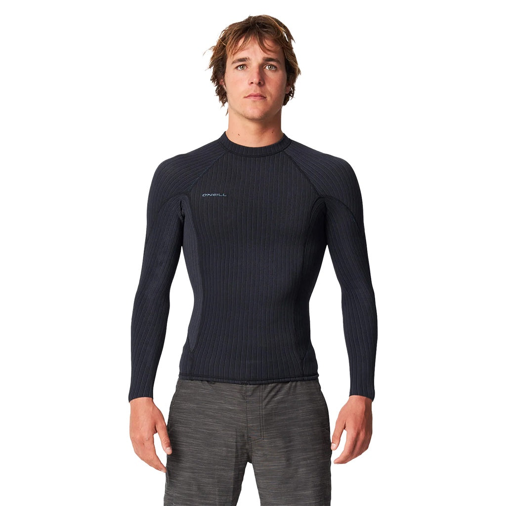 O'Neill | HyperX 1.5mm Long Sleeve Crew Reversible Wetsuit Jacket. Black/Black