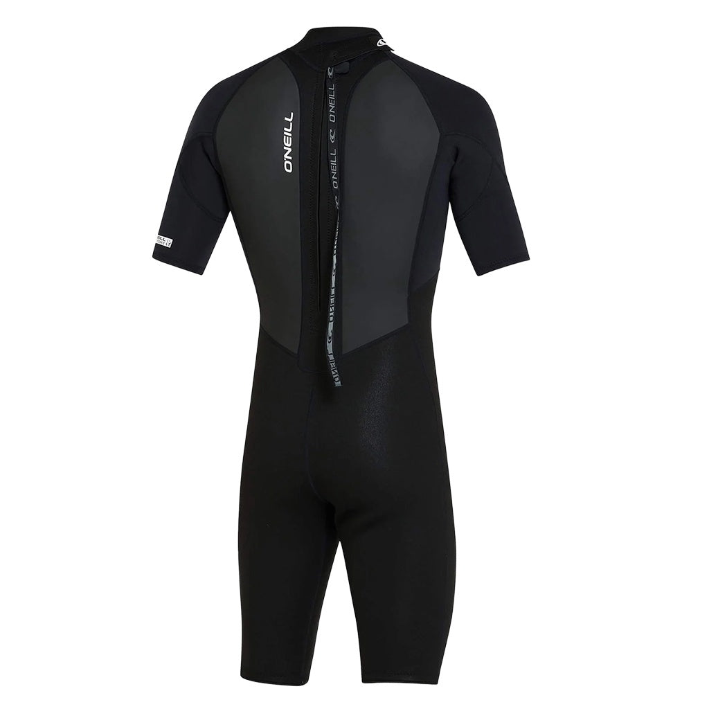 O'Neill | Reactor 2 Back Zip Short Sleeve 2mm Spring Suit Wetsuit. Black / Black