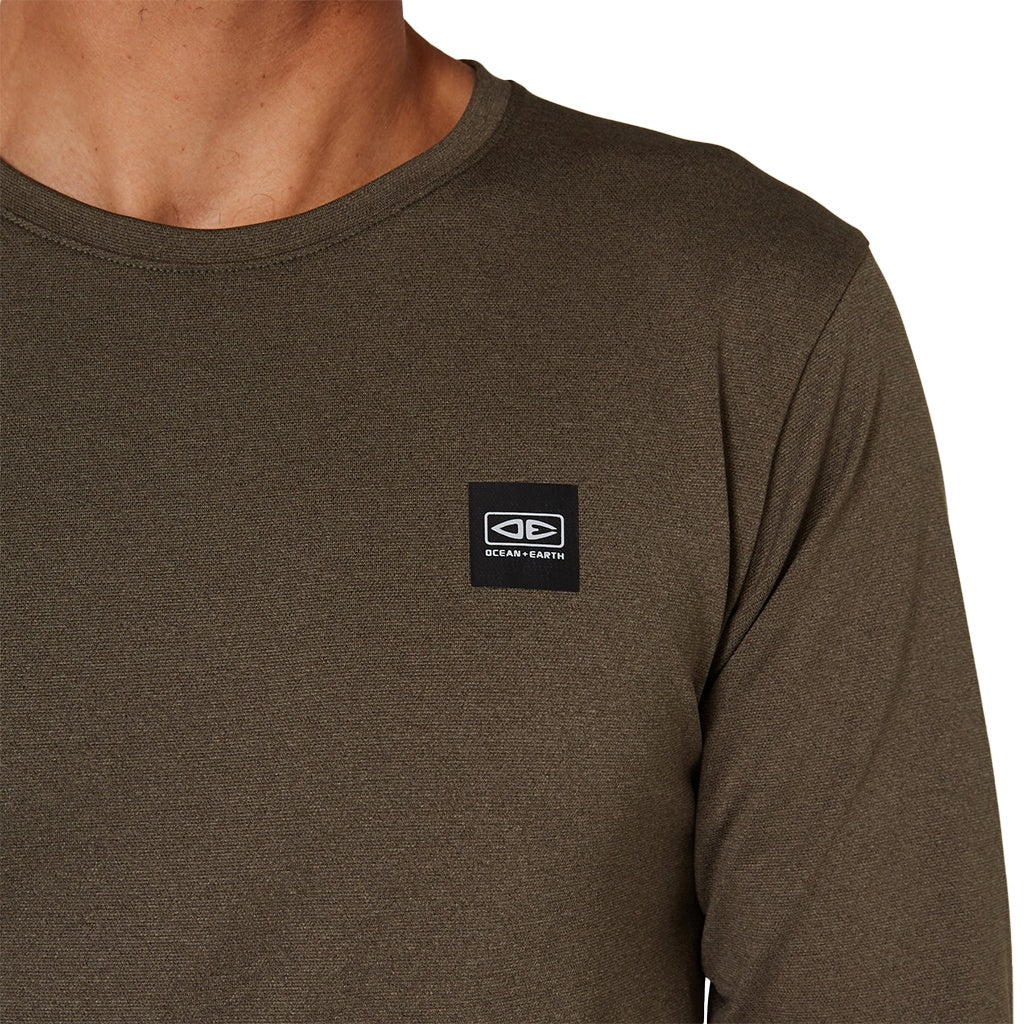 Ocean & Earth | Mens Surf Long Sleeve UPF50+ Rash Shirt. Olive Marle