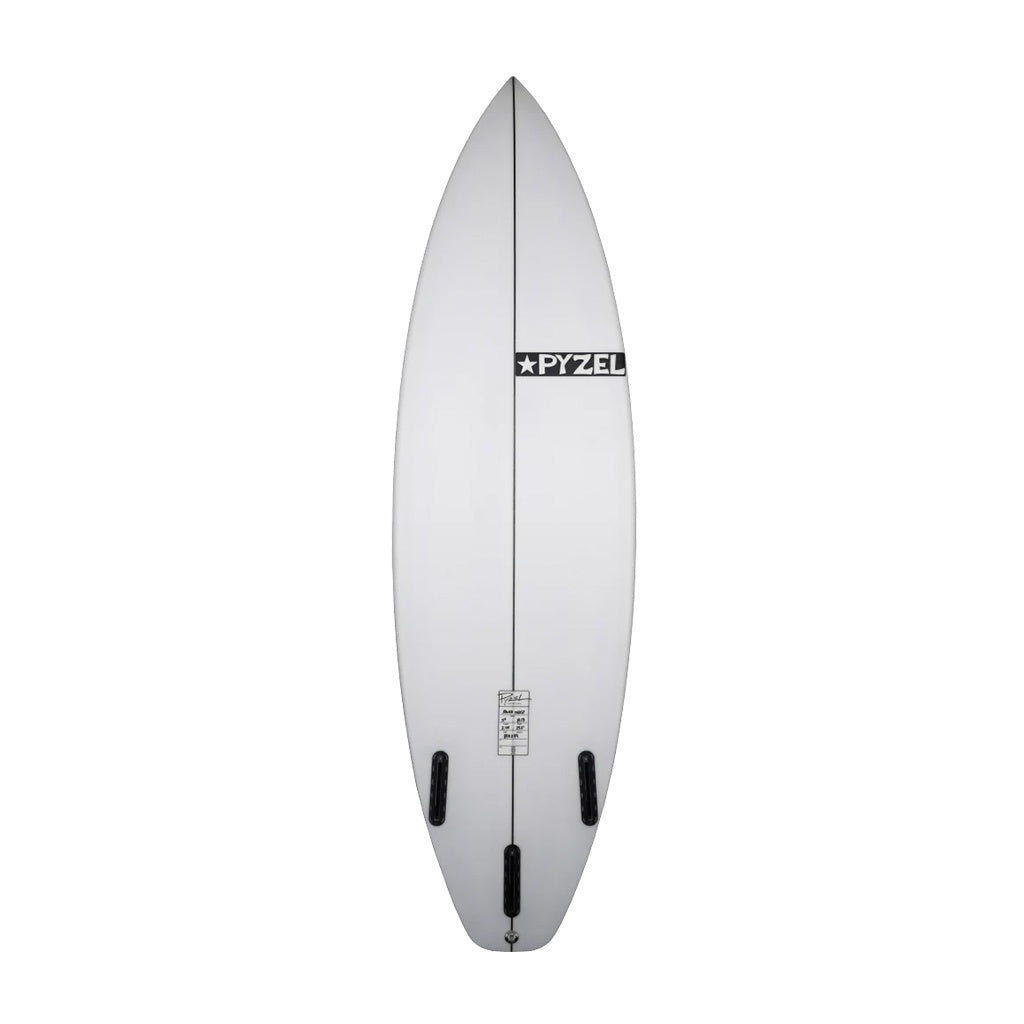 Pyzel x JJF | Power Tiger Fibreglass Surfboard. White / Clear