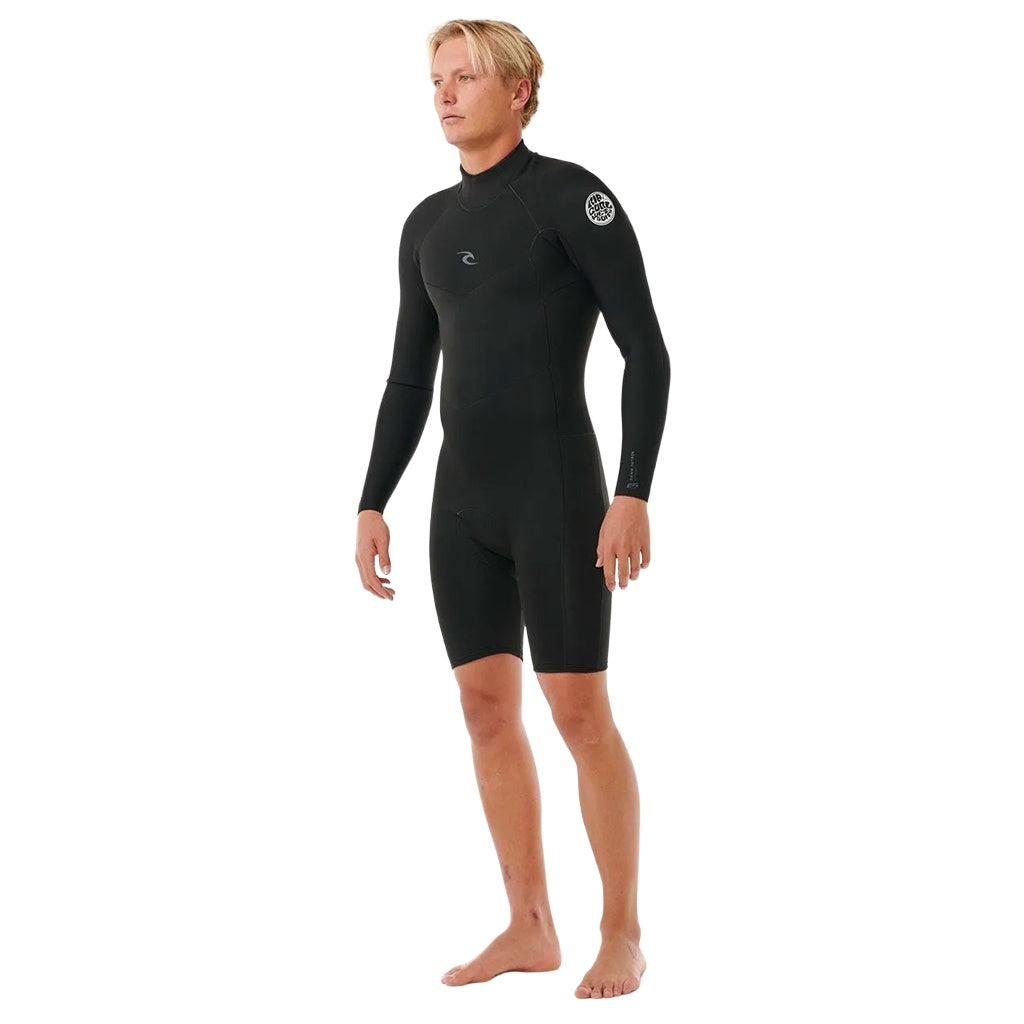 Rip Curl | Dawn Patrol 2/2 Back Zip Long Sleeve Spring Suit. Black