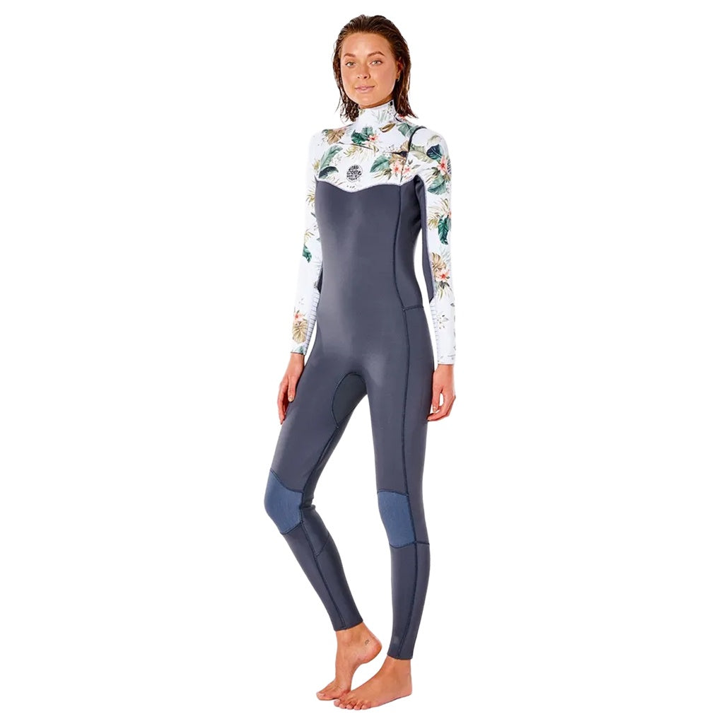 Rip Curl | Ladies Dawn Patrol 3/2 Chest Zip Steamer. Charcoal