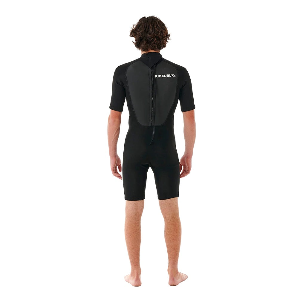 Rip Curl | Omega 2mm Back Zip Short Sleeve Spring Suit Wetsuit. Black