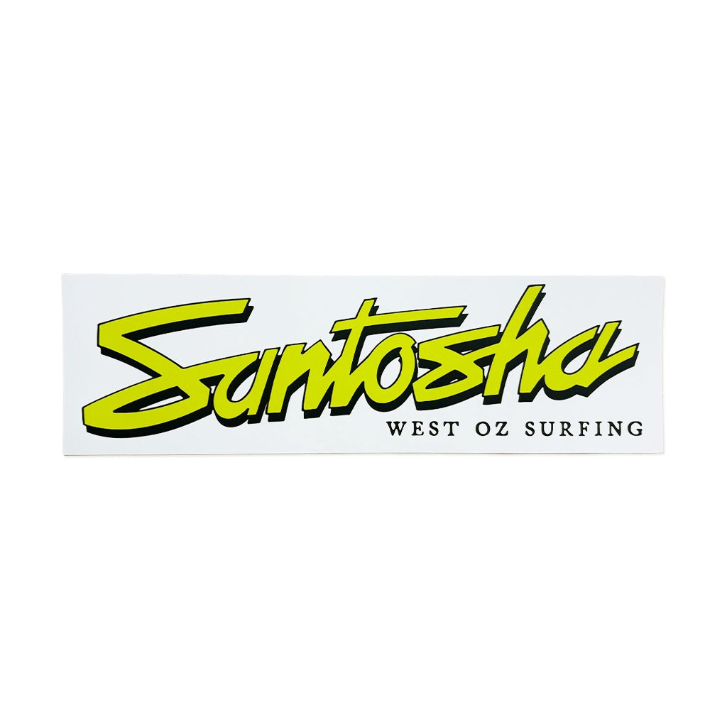 Santosha | Shadow Script West Oz Surfing Sticker. 300mm x 90mm