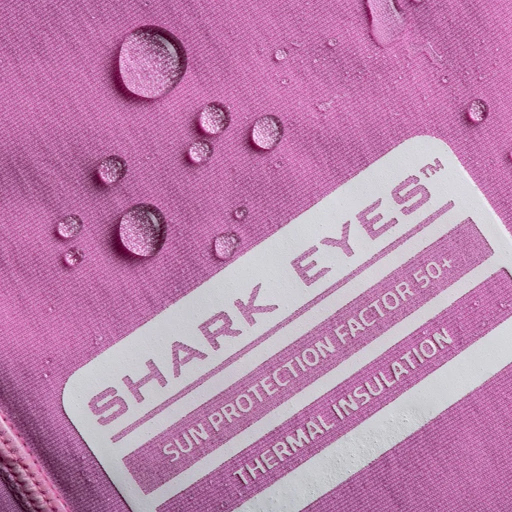 Shark Eyes | Toddlers Half Zip Long Sleeve Hydrophobic Thermal UV50+ Rash Vest Surf Top. Pink