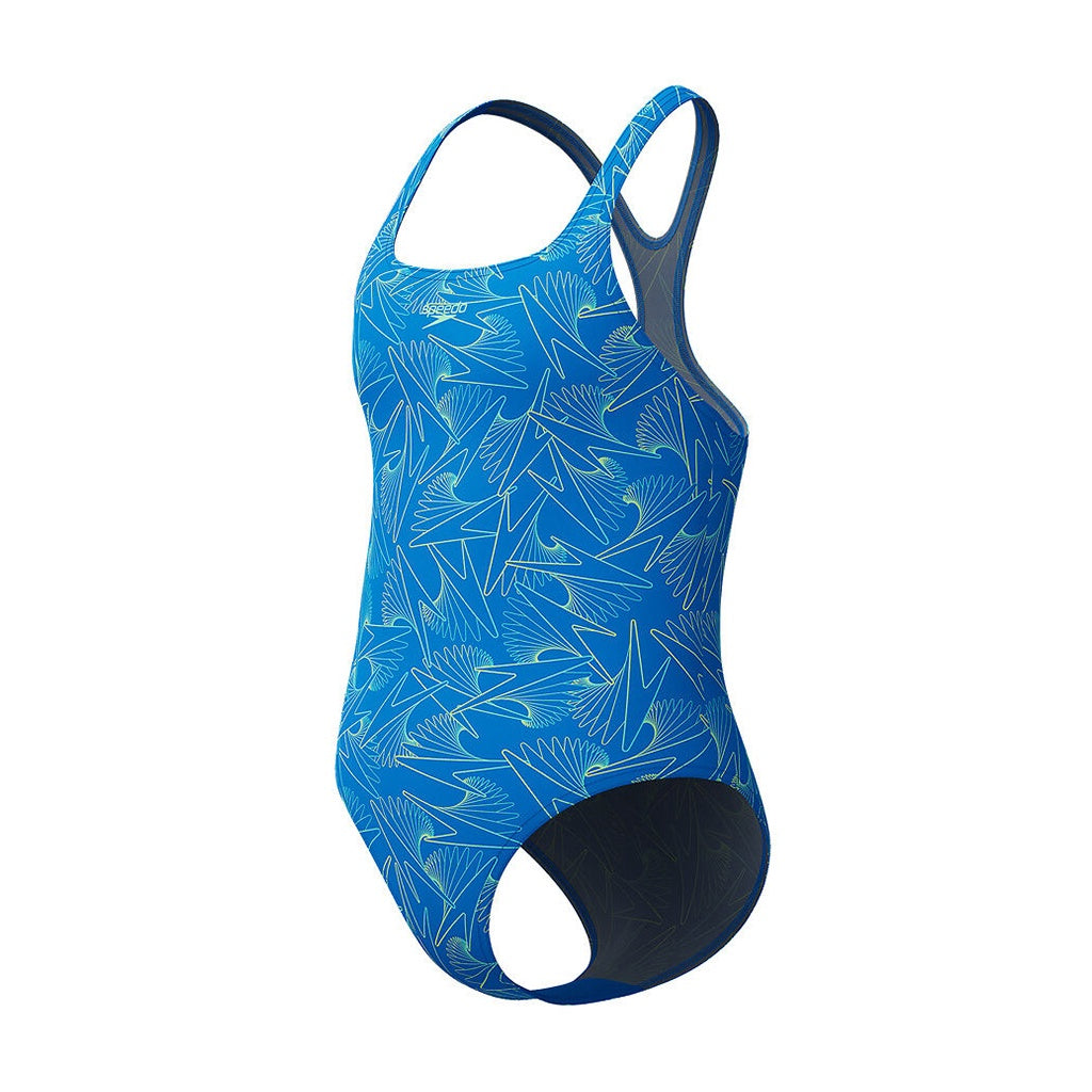 Speedo | Junior Girls Hyperboom Allover Medalist One Piece Swimsuit. Lagoon Blue