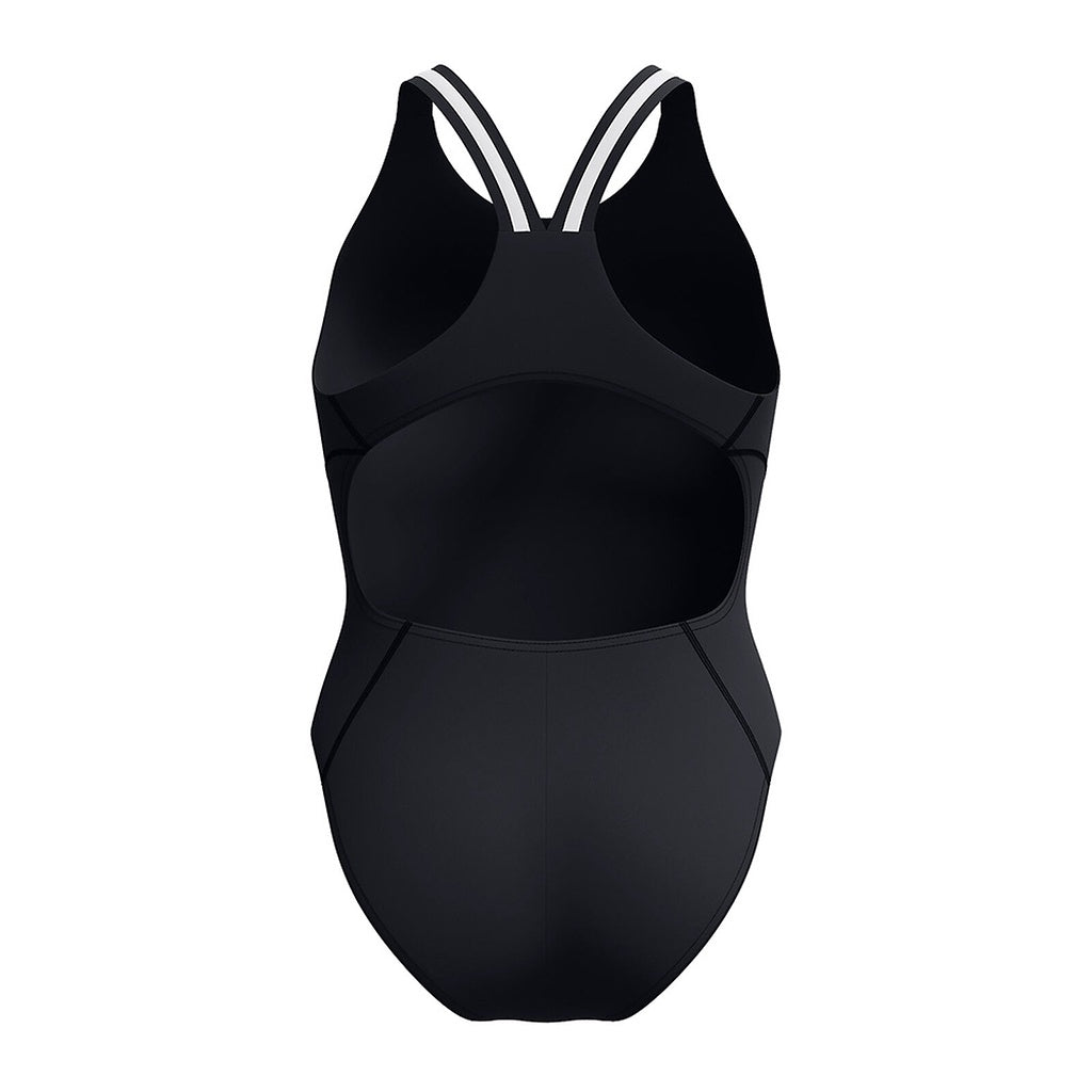 Speedo | Ladies Performance Back One Piece Swimsuit. Black/Silver
