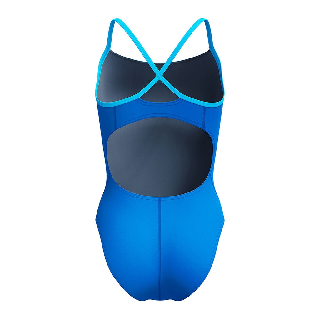 Speedo | Ladies Solid Flyback 2.0 One Piece Swimsuit. Lagoon Blue / Picton Blue