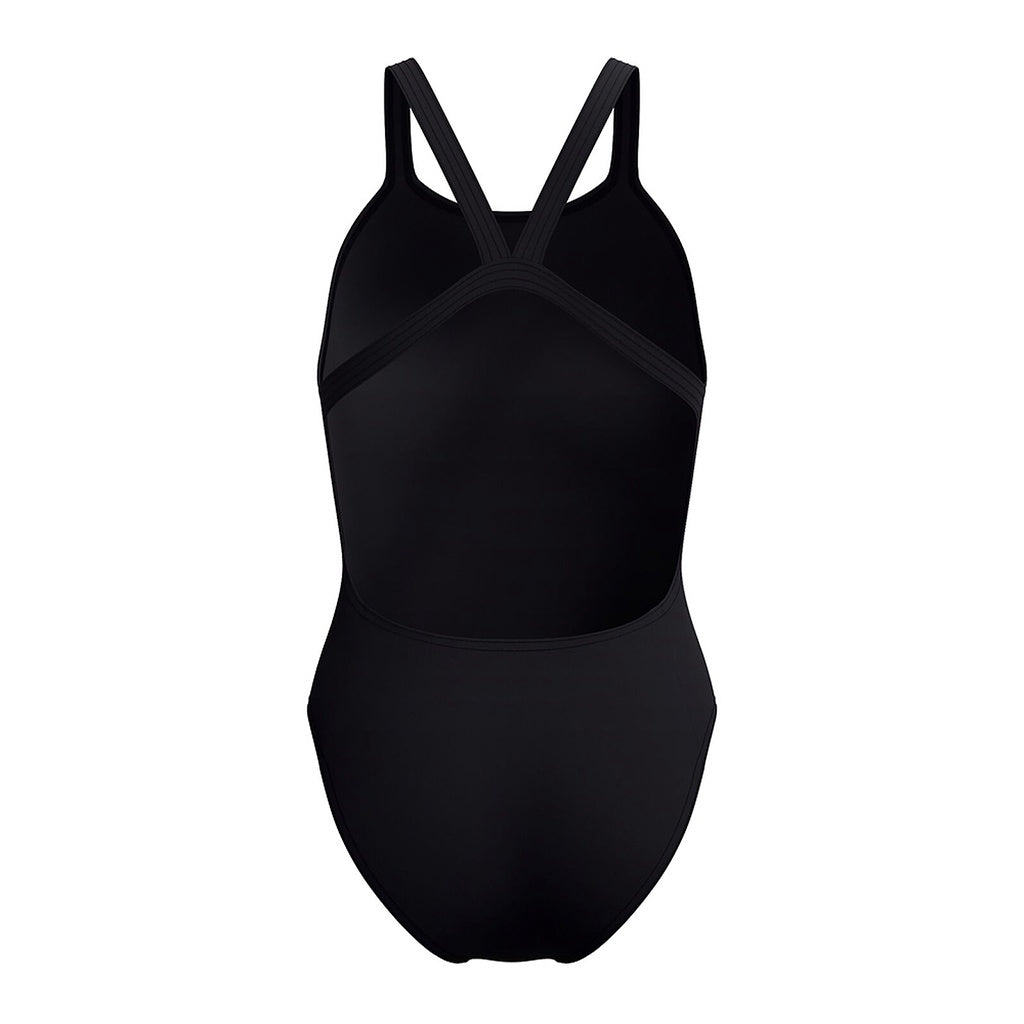Speedo | Ladies Solid Leaderback One Piece Swimwear. Team Black