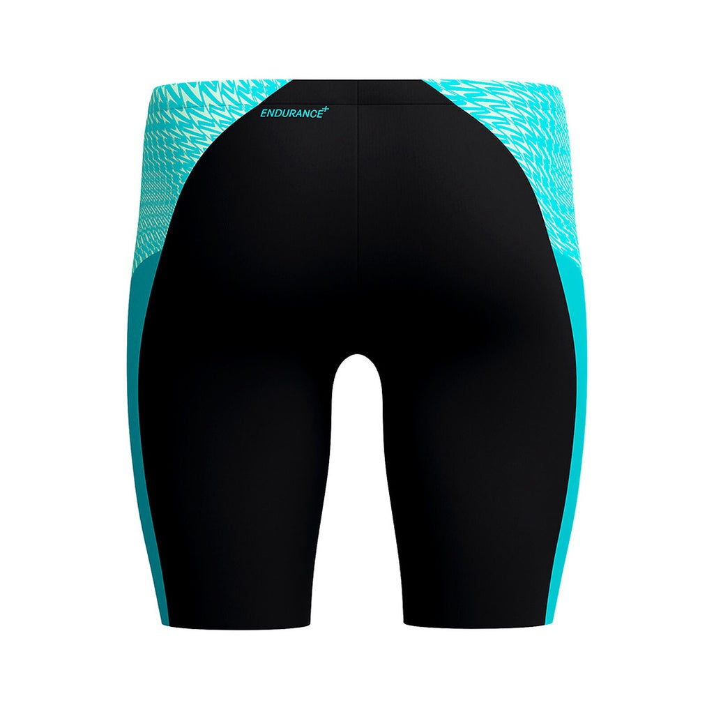 Speedo | Mens Endurance+ Max Splice Jammer. Black Turquoise Gem