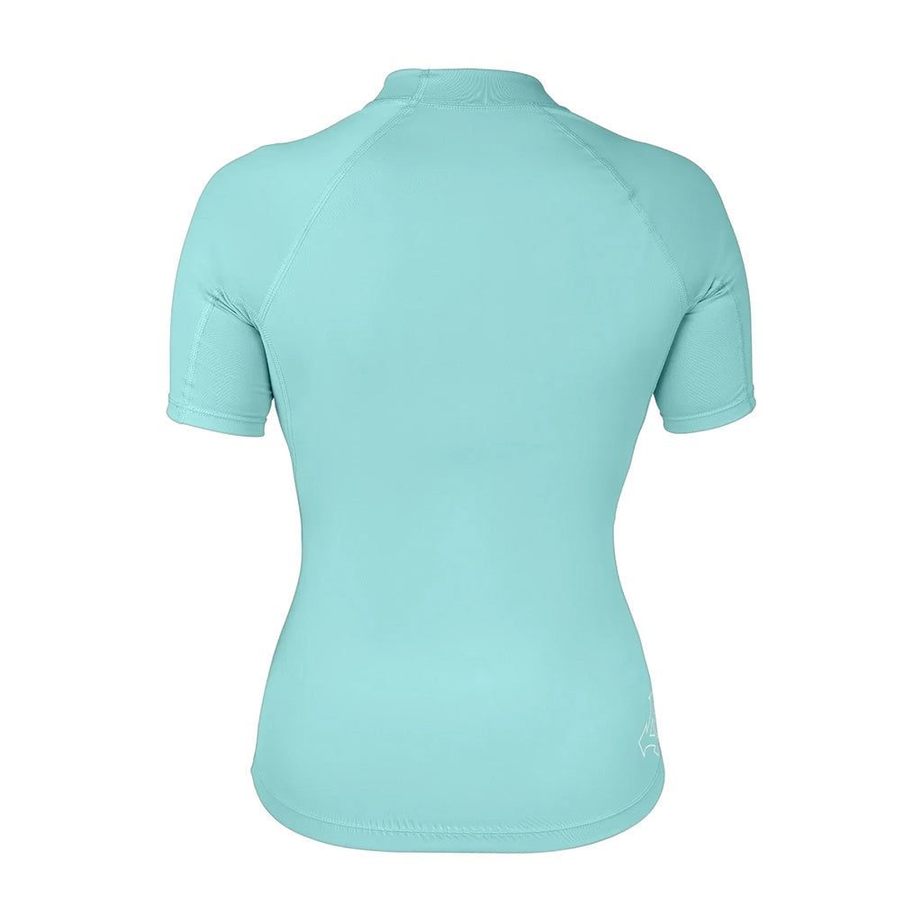 Xcel | Ladies Premium Stretch Short Sleeve UV50+ Rash Guard Surf Top. Glacier Blue