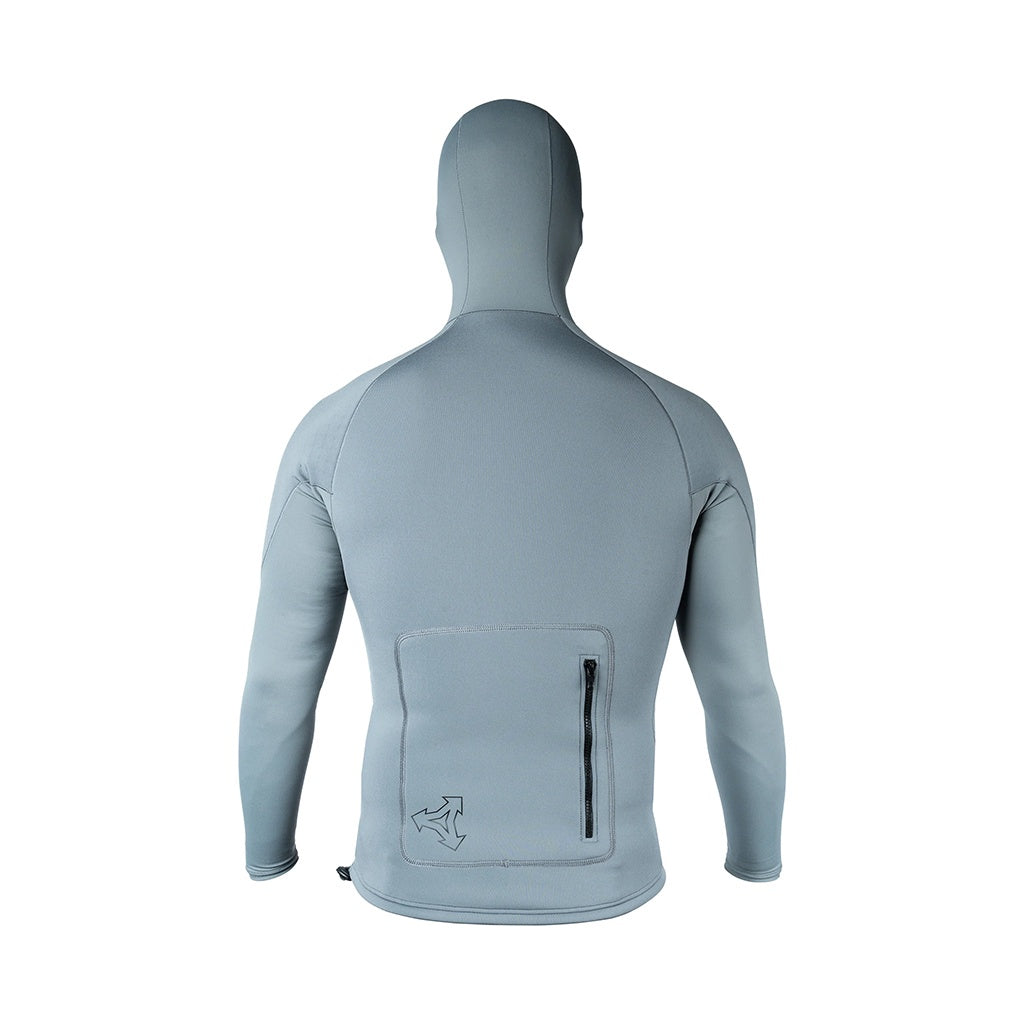 Xcel | Mens Comp Neostretch 1.5mm Long Sleeve Hooded Neo Jacket. Grey