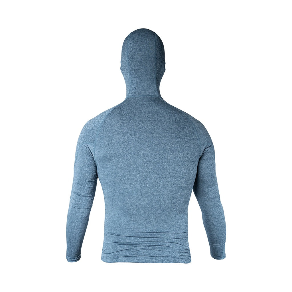 Xcel | Premium Stretch Performance Fit Long Sleeve Hooded UV50+ Surf Top. Heather Cascade
