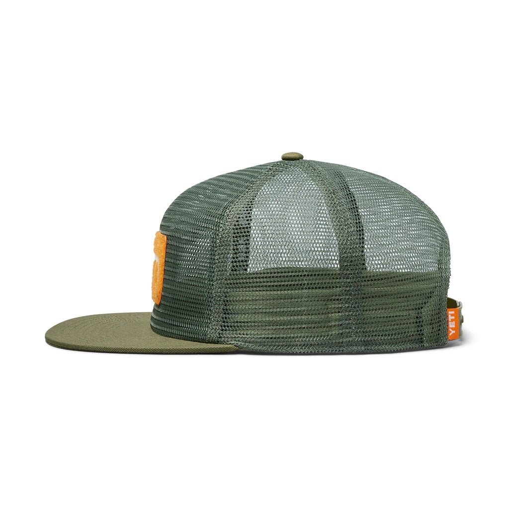 Yeti | Velcro Badge Flat Brim 6 Panel Mesh Cap. OSFM