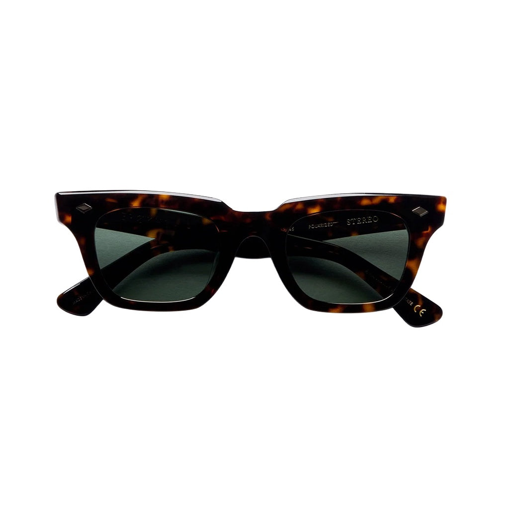 Epokhe | Stereo Sunglasses. Tortoise Polished / Green Polarised
