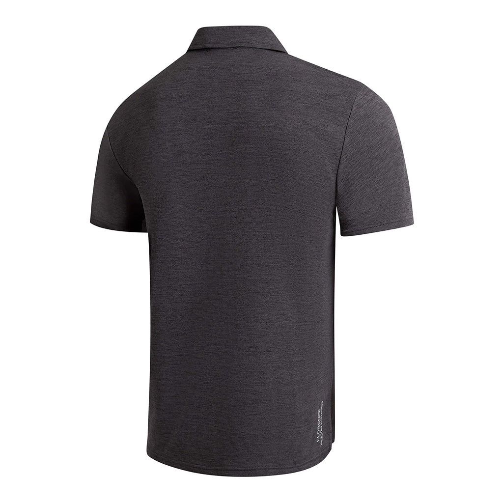 Florence Marine X | FMX Airtex UPF Collared Short Sleeve Polo Shirt. Heather Charcoal