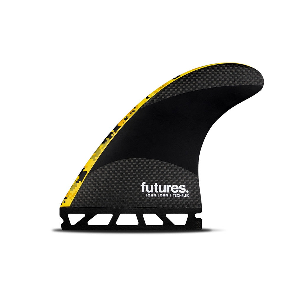 Futures x John John Florence | JJF Signature Techflex Medium Tri Fin Set. Digi Yellow / Black