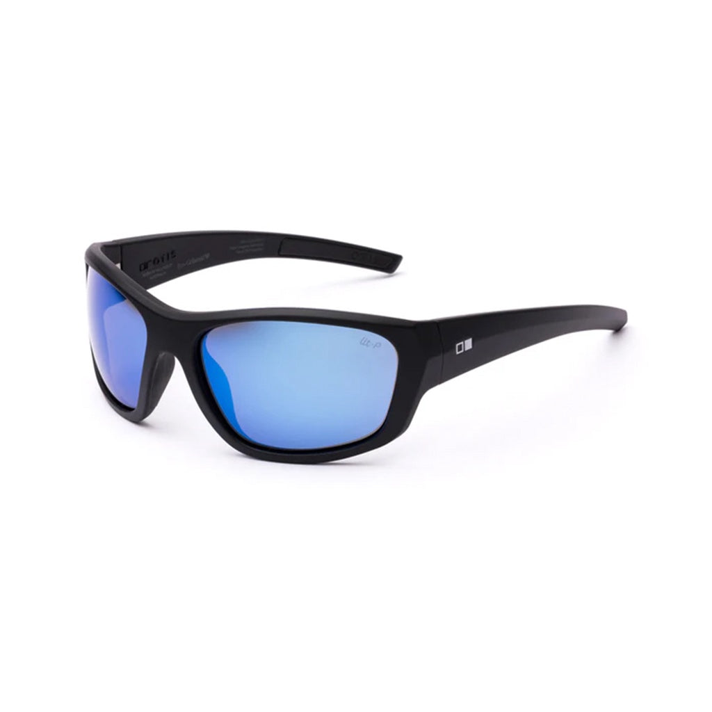 Otis | Vanta Sport Sunglasses. Matte Black / L.I.T. Polarised Mirror Blue