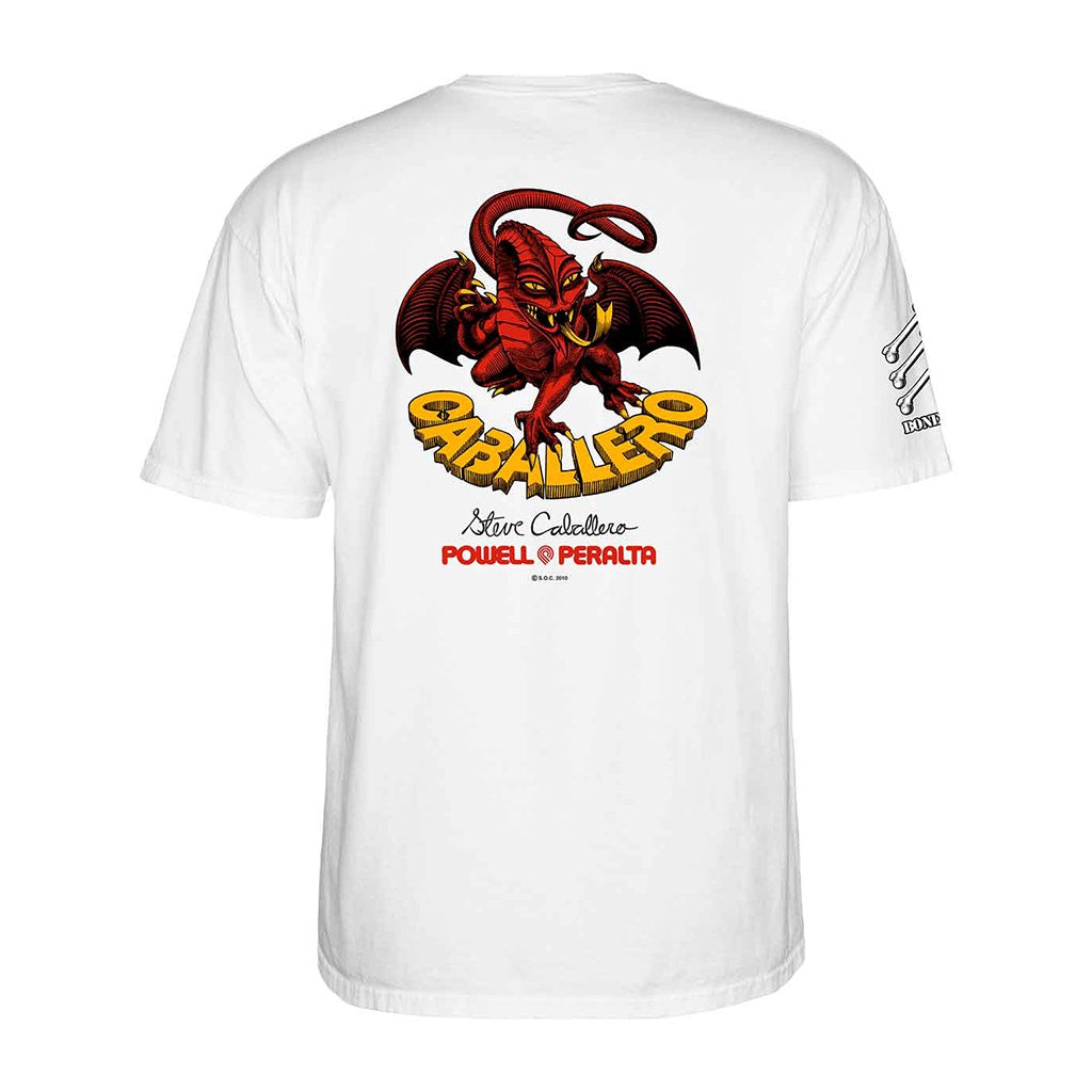 Powell Peralta x Bones Brigade | BB Series 17 Steve Caballero Original Dragon Short Sleeve Tee. White