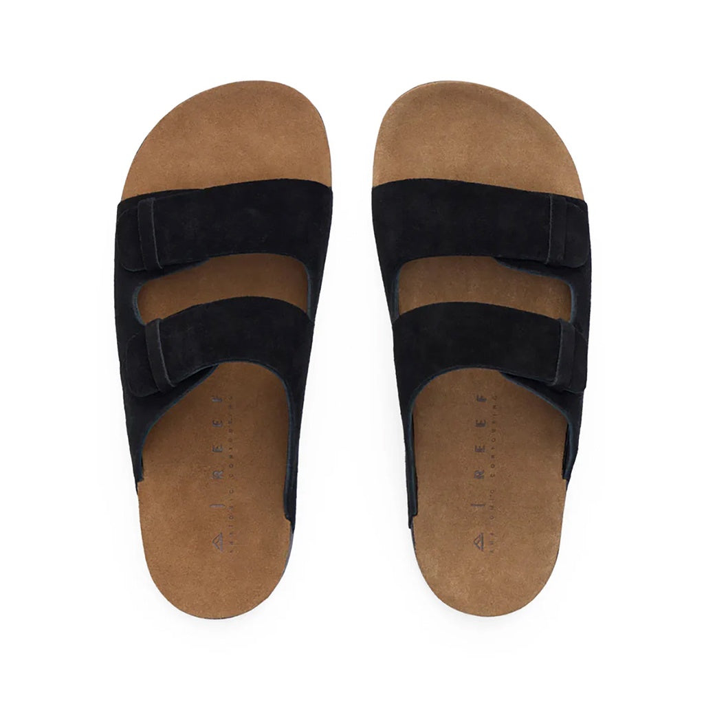 Reef | Ojai Two Bar Slides / Sandals. Black/Tan