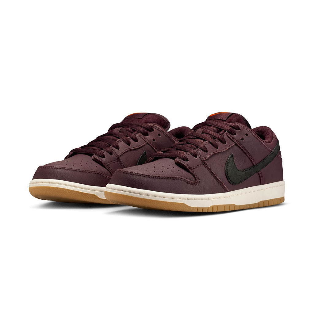 Nike SB | Dunk Low Pro ISO Skate Shoes. Burgundy Crush / Black