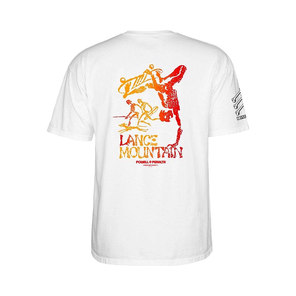 Powell Peralta x Lance Mountain | BB Series 17 Lance Mountain Future Primitive Short Sleeve Tee. White