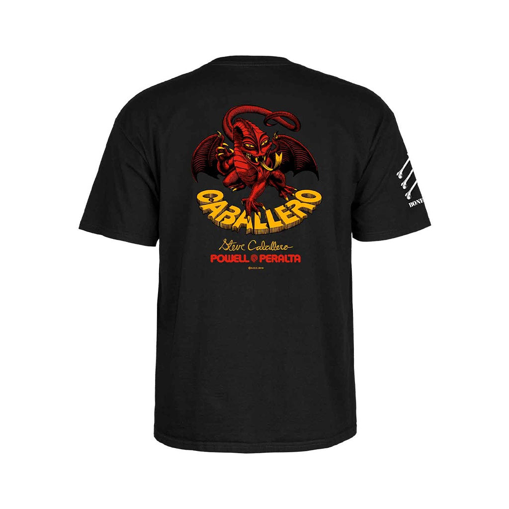 Powell Peralta x Bones Brigade | BB Series 17 Steve Caballero Original Dragon Short Sleeve Tee. Black