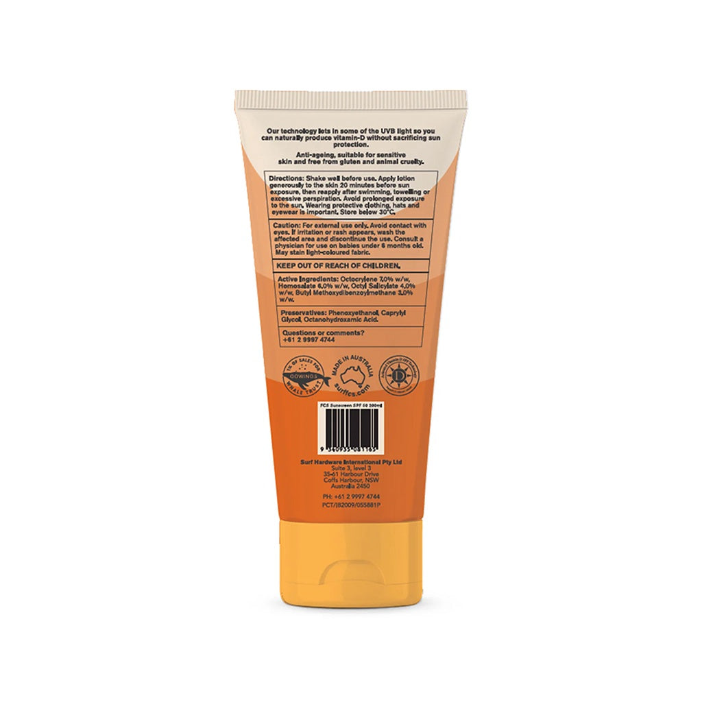 FCS | Broad Spectrum SPF50 Water Resistant Sunscreen Lotion. 200ml