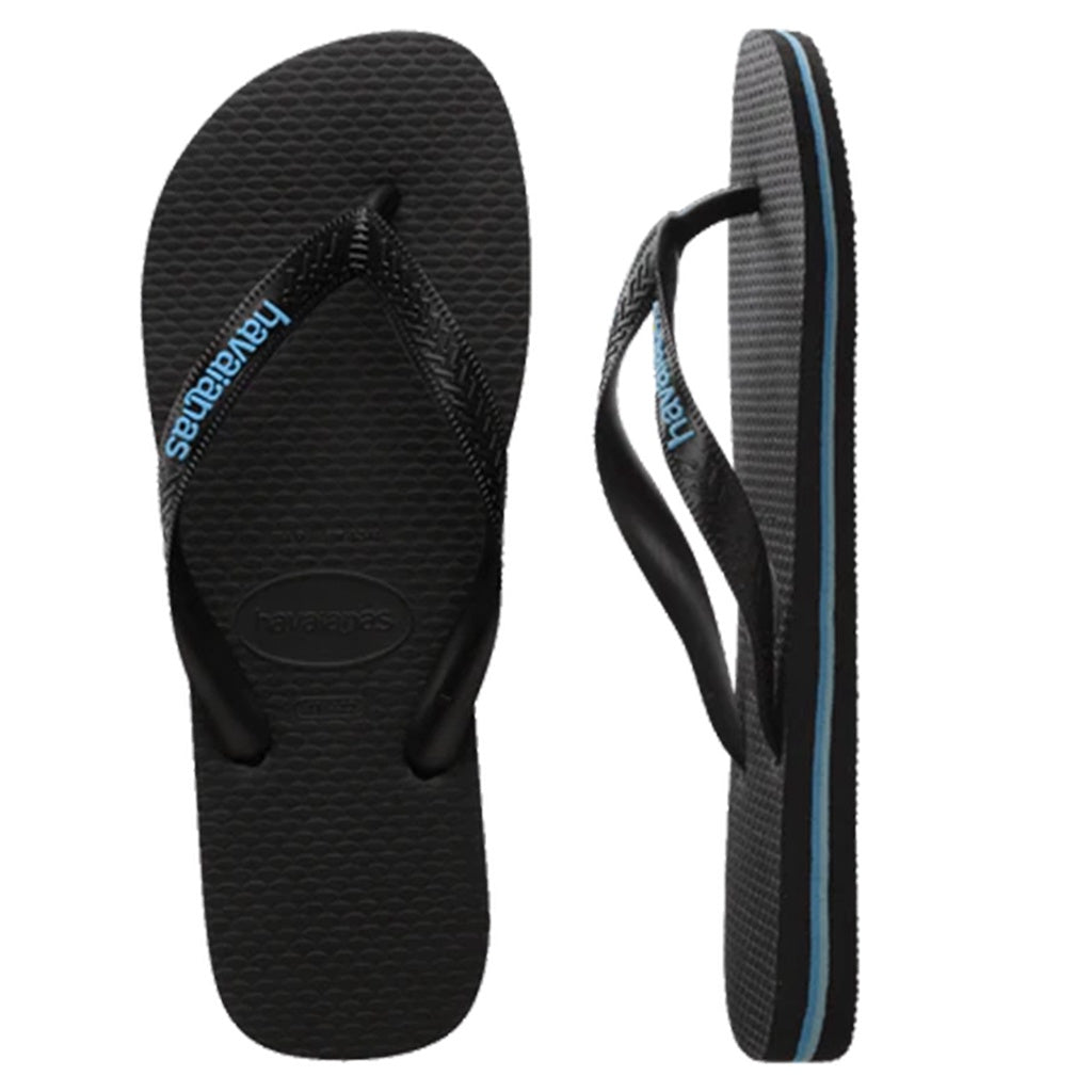 Havaianas | Top Rubber Logo Thongs. Black / Blue