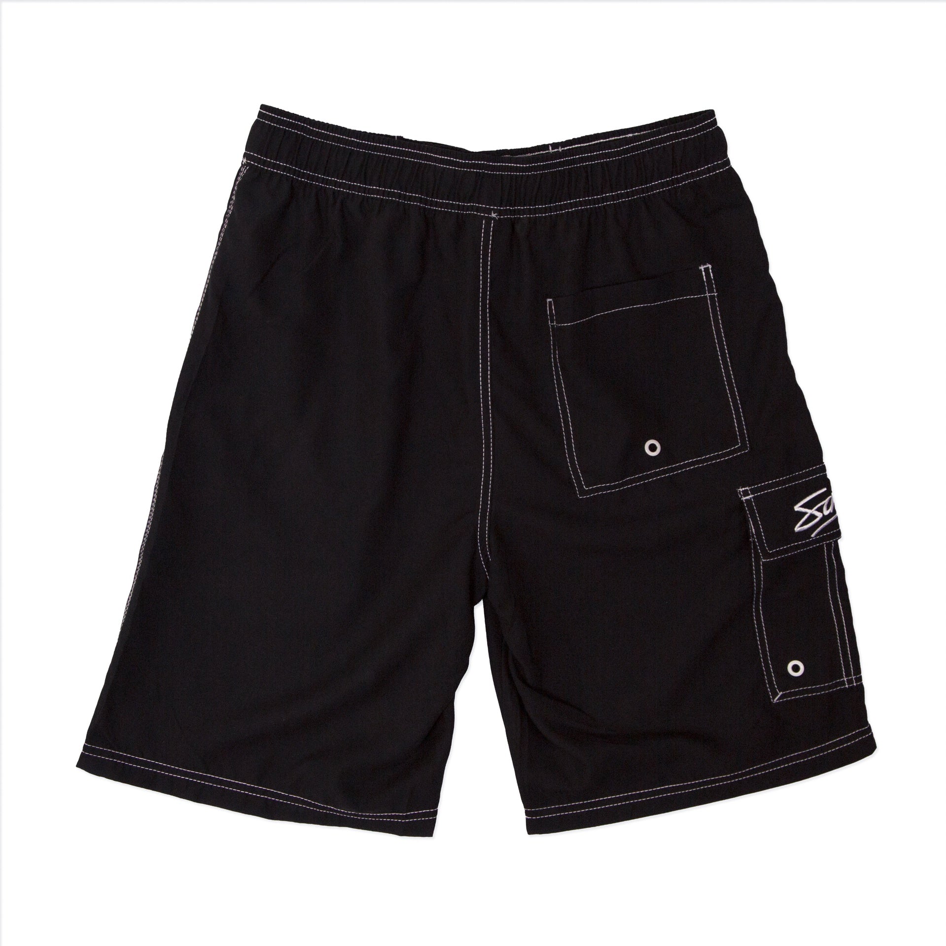Santosha | Sunday Session 21" Elastic Waist Boardshorts. Black