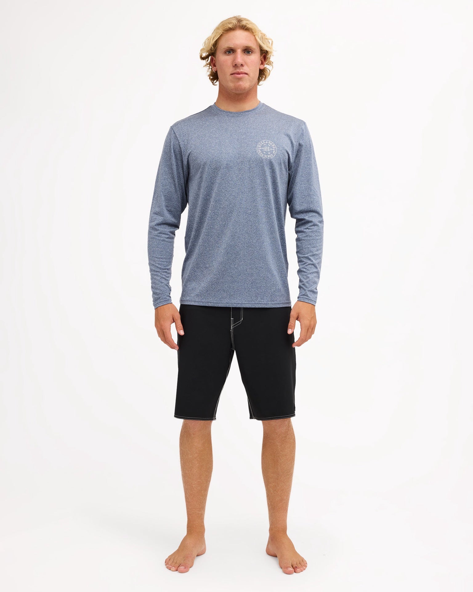 Billabong | Big Wave Daz Loose Fit Long Sleeve 50+ UPF Rashguard. Navy Heather