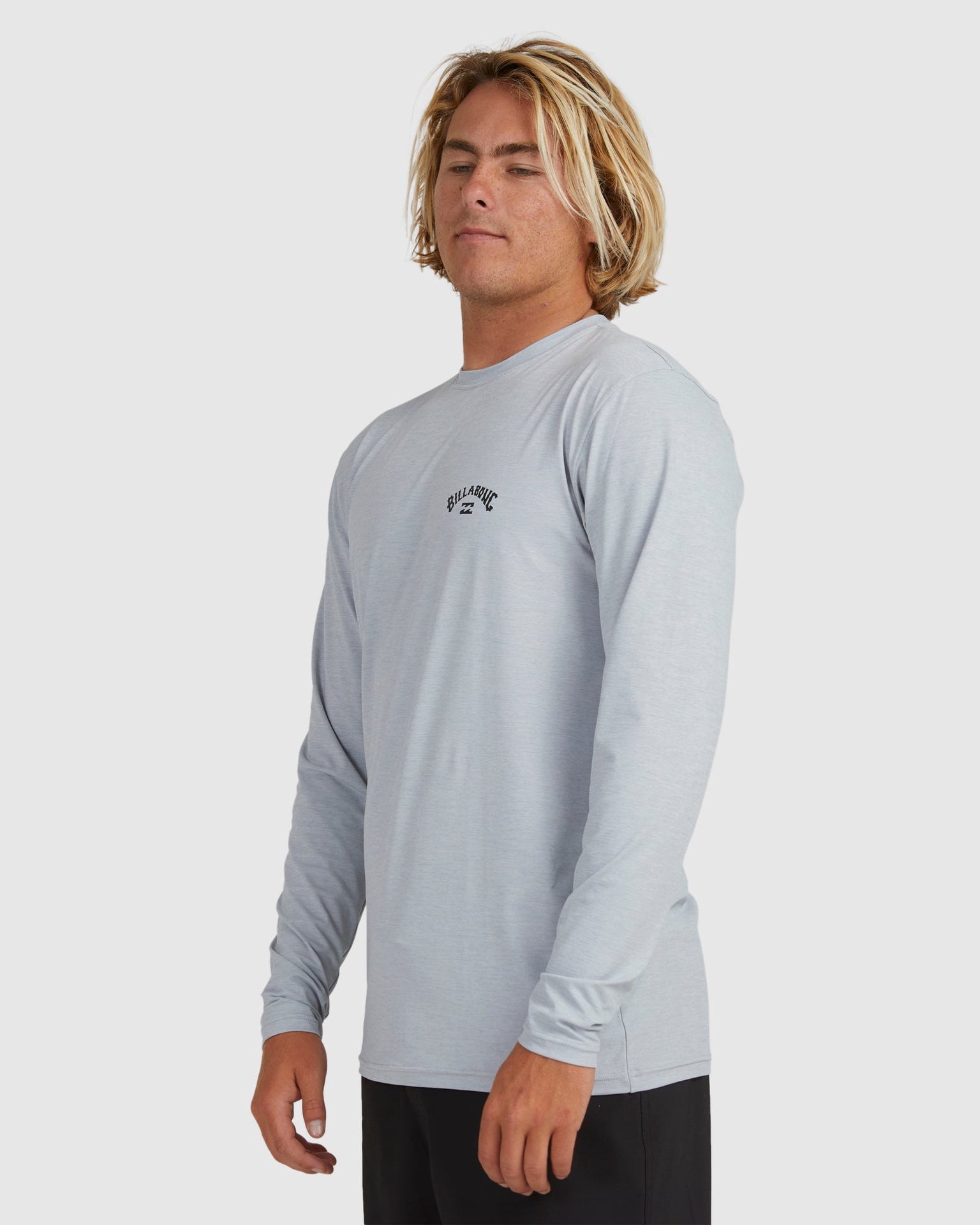 Billabong | Shoreline Loose Fit 50+ UPF Long Sleeve Rashguard. Light Grey Heather