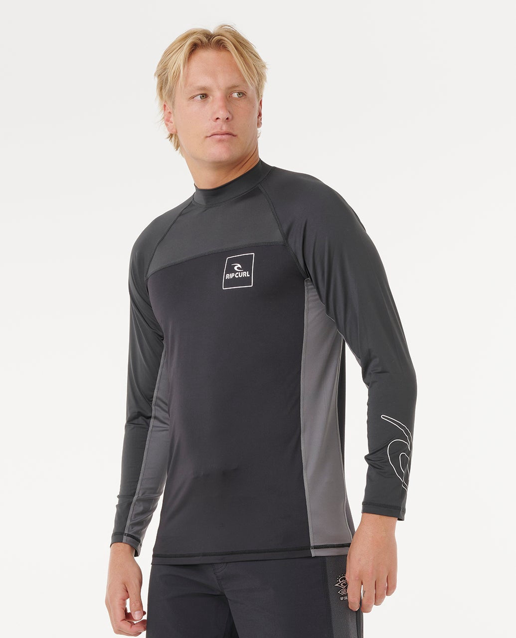 Rip Curl | Drive Long Sleeve 50+ UPF Rashguard. Black