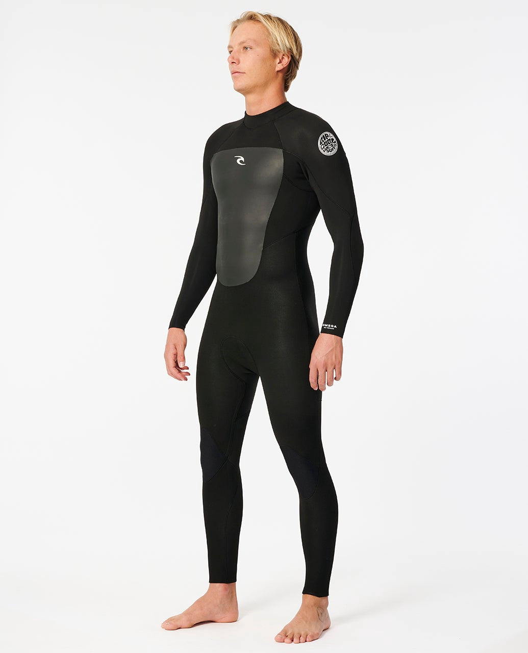 Rip Curl | Omega 3/2mm GBS Back Zip Long Sleeve Full Suit Steamer. Black