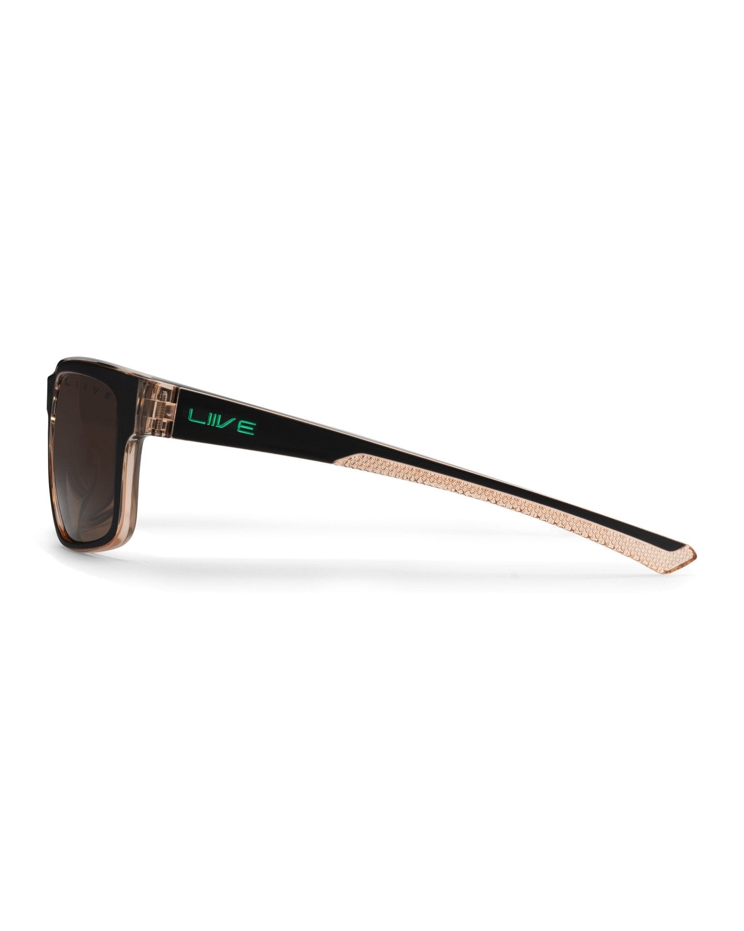 LIIVE | Fairway X Sunglasses. Matte Black-Beer/Brown