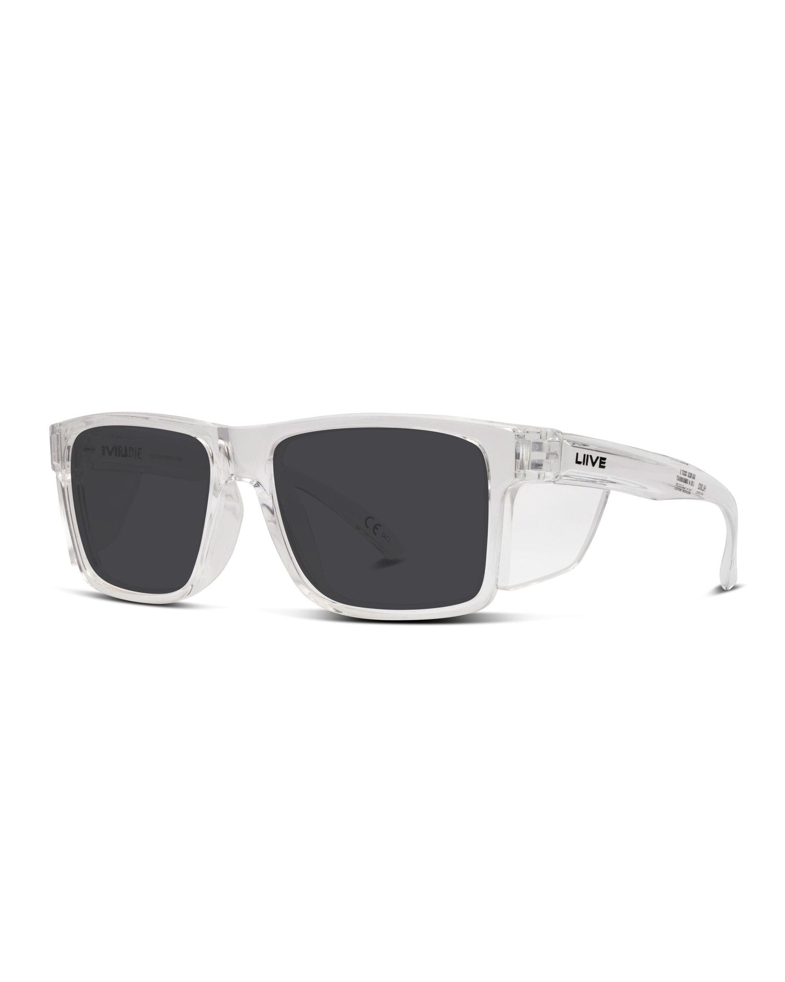 LIIVE | Z Tradie X Saftey Sunglasses. Xtal Clear with Clear Blinker/ Polarised Smoke
